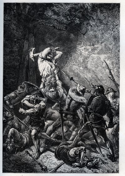 Rappresentazione del Grand Ferré (ca. 1330-ca. 1358) eroe piccardo della Guerra dei Cent