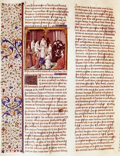 Rappresentazione di San Bernardo di Chiaravalle (1090-1153) bambino. È al centro dell