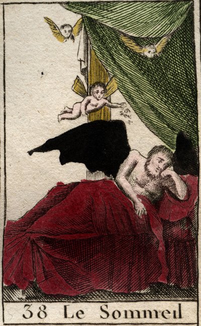 Rappresentazione del Sonno, che riposa eternamente in un palazzo, vicino alle ali dei sogni. Da 