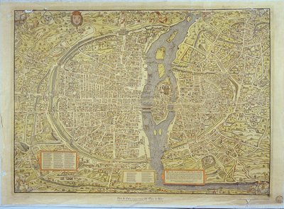 Riproduzione della mappa di Basilea di Parigi, originariamente prodotta nel 1552-59 da French School