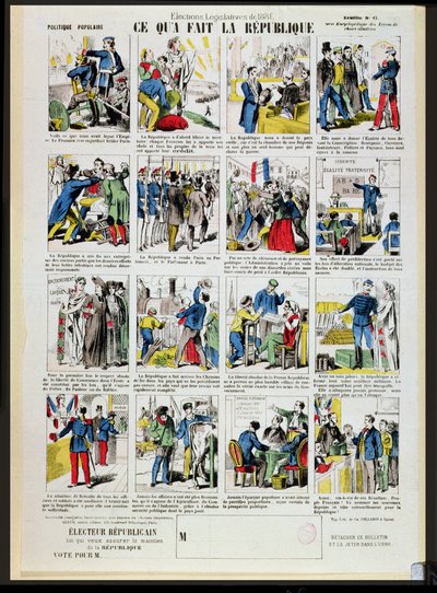 Propaganda repubblicana a sostegno della fondazione della Terza Repubblica, c.1881 da French School
