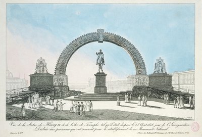 Restauro della Statua di Enrico IV sul Pont Neuf, Parigi, 25 agosto 1818 da French School