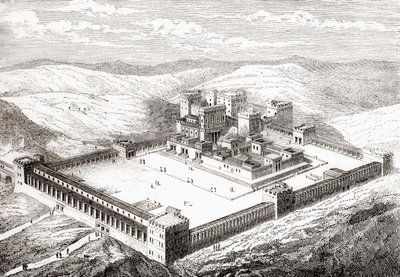 Il Secondo Tempio restaurato che sostituì il Tempio di Salomone, Gerusalemme, da Les Merveilles de la Science, edito nel 1870. da French School
