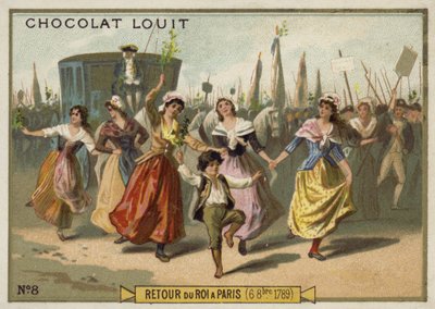 Ritorno del Re Luigi XVI a Parigi, Rivoluzione Francese, 6 ottobre 1789 da French School