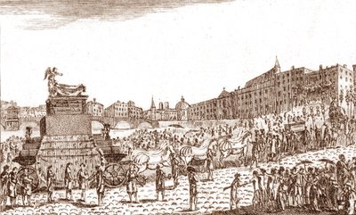 Ritorno delle ceneri di Voltaire (François Marie Arouet detto Voltaire) da French School