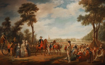 Rivista e parata del Reggimento di Condé a Strasburgo tra il 1779 e il 1781 da French School