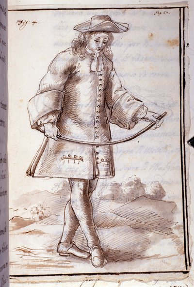Rabdomanzia - in "Fisica occulta, o Trattato della bacchetta divinatoria e del suo uso per la scoperta delle sorgenti, delle miniere, dei nascondigli, dei ladri e degli assassini fuggitivi, ecc." - di Pierre Le Lorrain (Abate di Vallemo) da French School