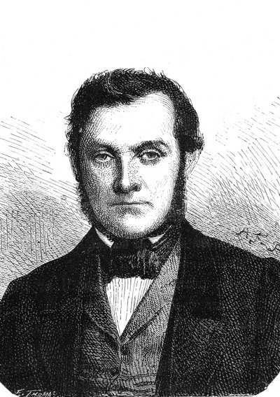Richard Wilhelm Bunsen, chimico tedesco scopritore del cesio e del rubidio. Incisione 1867 da French School