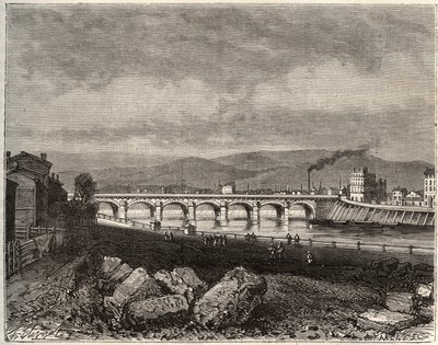 Roanne - Loira, nella regione Rodano-Alpi - incisione in “La Francia illustrata: geografia, storia, amministrazione statistica” di V.-A. Malt-Brown. 1884 da French School