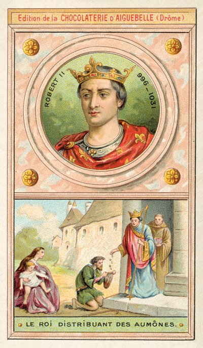 Roberto II di Francia distribuisce elemosine da French School