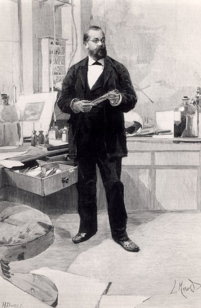 Robert Koch nel suo laboratorio, da Le Monde Illustré, 29 novembre 1890 da French School