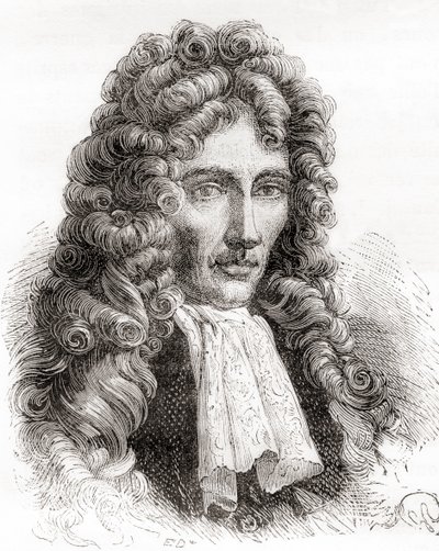 Robert William Boyle, filosofo naturale anglo-irlandese, chimico, fisico e inventore, da Les Merveilles de la Science, pub.1870 da French School