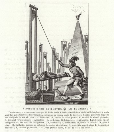 Robespierre ghigliottina il boia, Rivoluzione francese da French School