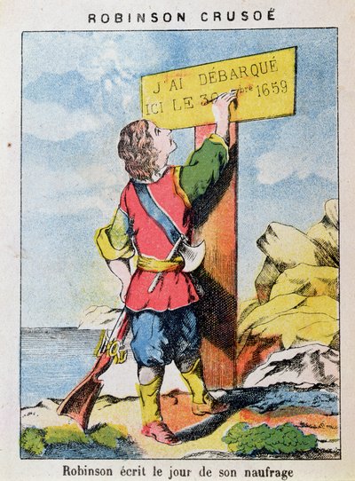 Robinson Crusoe scrive la data del naufragio da French School