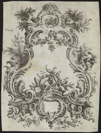 Design rococò per una cornice da French School