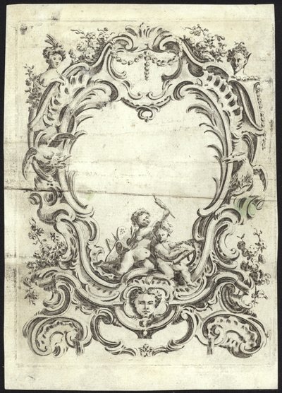 Design rococò per una cornice da French School