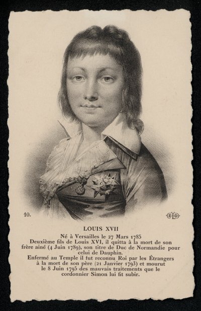 Re Luigi XVII (litografia) da French School