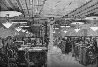Sala delle telegrafiste nell