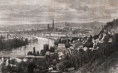 Rouen - Seine-Maritime - incisione in "La France illustrée: géographie, histoire, administration statistique" di V.A. Malt-Brown. 1884 da French School