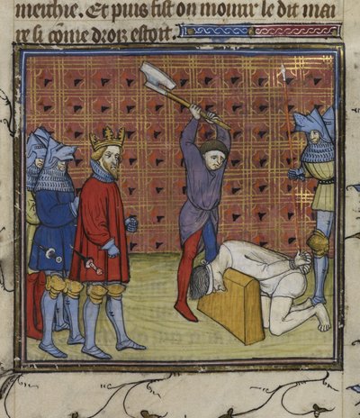 I capi della rivolta della Jacquerie contro la nobiltà francese decapitati per ordine del re di Navarra, dalle 