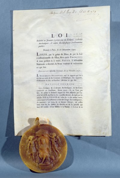 Decreto reale di Luigi XVI che afferma l