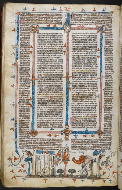 Royal MS 10 E IV, f.209v, Il pittore e il diavolo, dai Decretali di Gregorio IX con glossa di Bernardo di Parma (i 