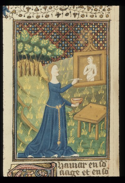 Pagina da De claris mulieribus in una traduzione francese anonima (Le livre de femmes nobles et renommées) di Giovanni Boccaccio da French School