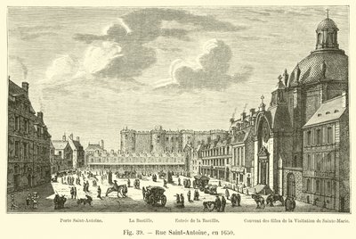 Rue Saint-Antoine, nel 1650 da French School