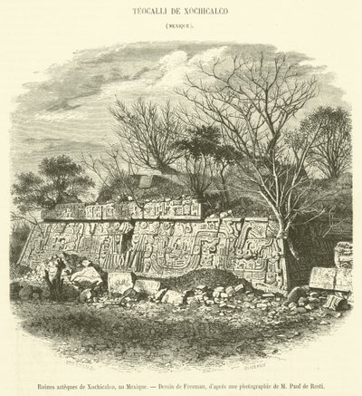 Rovine azteche di Xochicalco, in Messico da French School