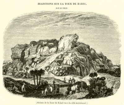 Rovine della Torre di Babele viste dal lato meridionale (incisione) da French School