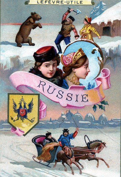 Russia, da una serie di cartoline promozionali per i biscotti Lefevre-Utile (LU), fine XIX secolo da French School