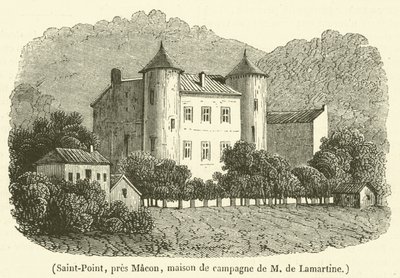 Saint-Point, vicino a Macon, casa di campagna di M de Lamartine da French School