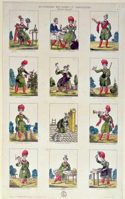 Donne Saint-Simoniane e le loro occupazioni, c.1830 da French School