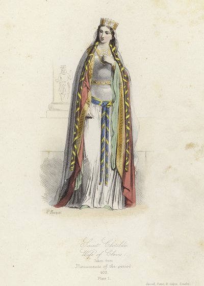 Santa Clotilde, moglie di Clodoveo I, Re dei Franchi da French School