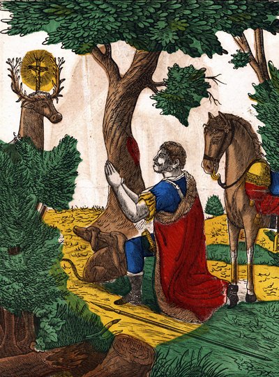 San Uberto. Immagine di Epinal, prima metà del XIX secolo da French School