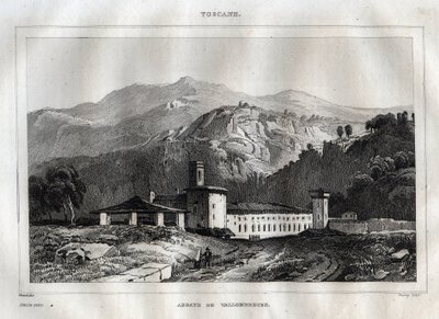 Santa Maria di Vallombrosa abbazia benedettina situata nel comune di Reggello, in Toscana - Abbazia di Vallombrosa - Incisione da 