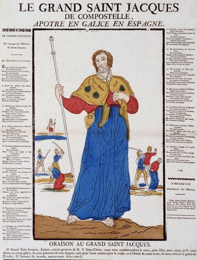 Santiago de Compostela - immagine di Epinal, fine XIX secolo da French School