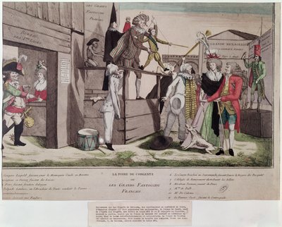 Cartone satirico sugli emigrati francesi a Coblenza e la Dichiarazione di Pillnitz, 1791 da French School