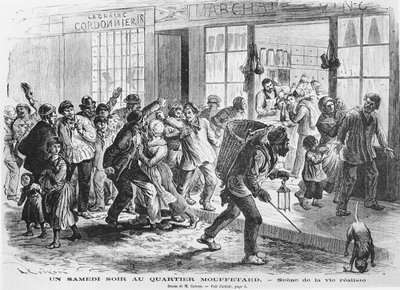 Sabato sera nel quartiere Mouffetard, c.1860 da French School