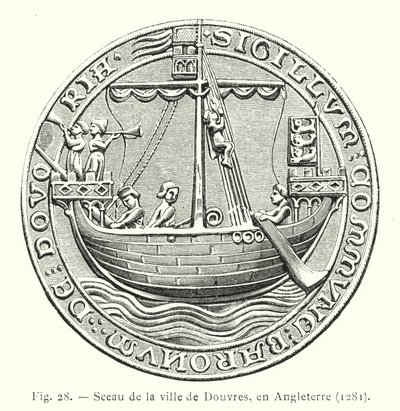 Sigillo della città di Dover, in Inghilterra da French School