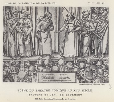 Scena del teatro comico nel XVI secolo da French School