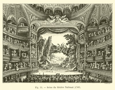 Scena del teatro Nazionale, 1789 da French School
