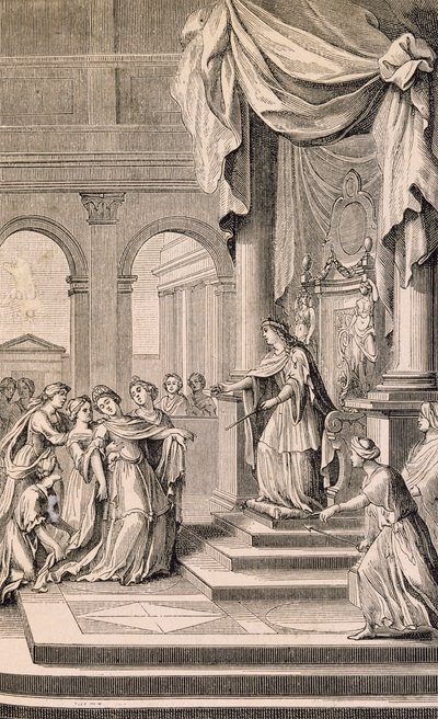 Scena da Esther di Jean Racine da French School