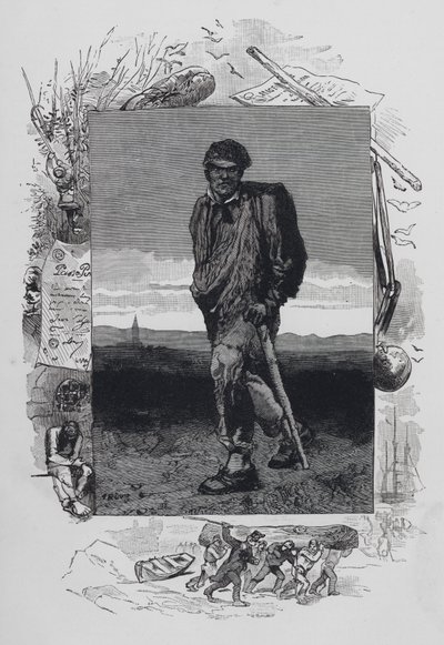 Scena da I Miserabili, di Victor Hugo: Jean Valjean da French School