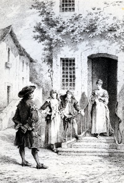 Scena da La scuola delle mogli, di Molière da French School