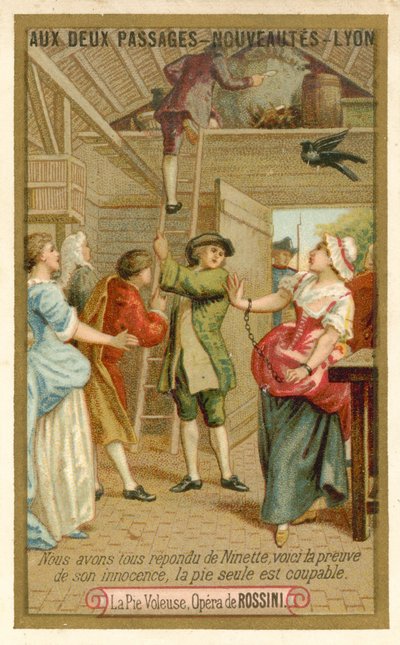Scena da La gazza ladra, opera di Gioachino Rossini da French School