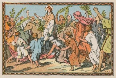 Scena dalla vita di Gesù (incisione colorata) da French School