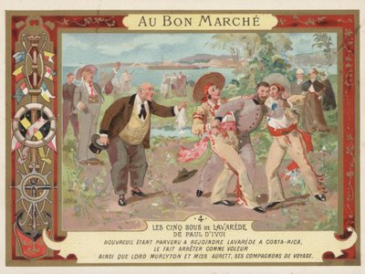 Scena dal romanzo Les Cinq Sous de Lavarede, di Paul Ivoi da French School