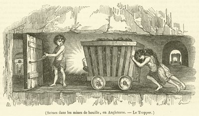 Scene nelle miniere di carbone, in Inghilterra, Il Trapper da French School