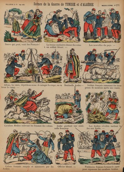 Scene dalle guerre coloniali francesi in Algeria e Tunisia da French School
